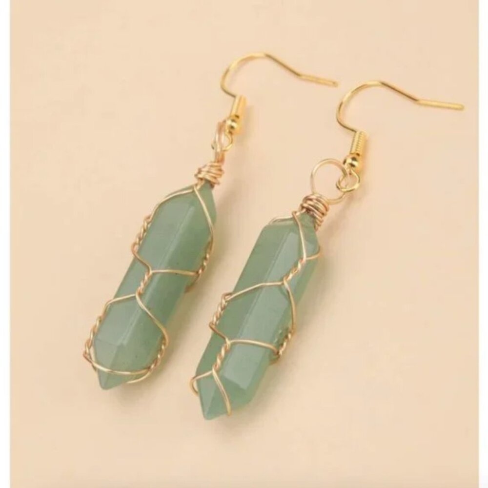 ✨ FREE Stone Hippie Art Deco Geo Geode Faux Hipster Hippie Peasant Earrings